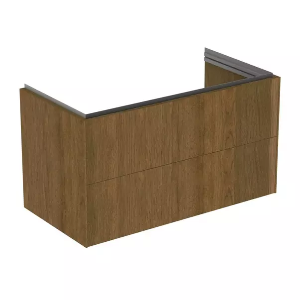 Mobilier Baie - Dulap baza suspendat Ideal Standard Atelier Conca 2 sertare finisaj nuc inchis 100 cm