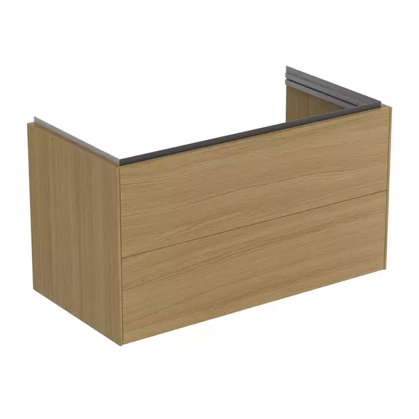 Mobilier Baie - Dulap baza suspendat Ideal Standard Atelier Conca 2 sertare finisaj stejar deschis 100 cm