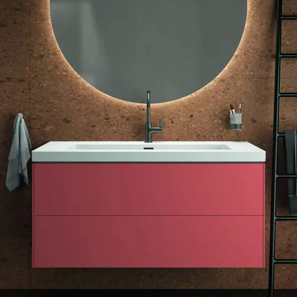Mobilier Baie - Dulap baza suspendat Ideal Standard Atelier Conca 2 sertare rosu - oranj 120 cm
