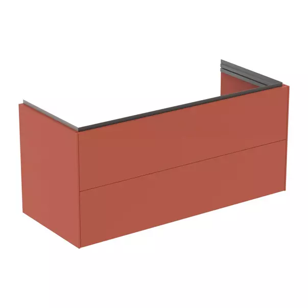 Dulap baza suspendat Ideal Standard Atelier Conca 2 sertare rosu - oranj 120 cm [2]