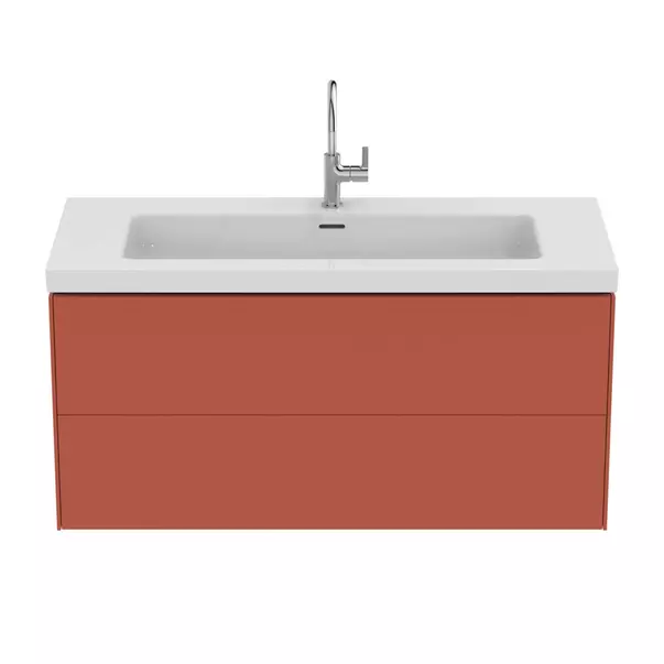 Dulap baza suspendat Ideal Standard Atelier Conca 2 sertare rosu - oranj 120 cm [7]