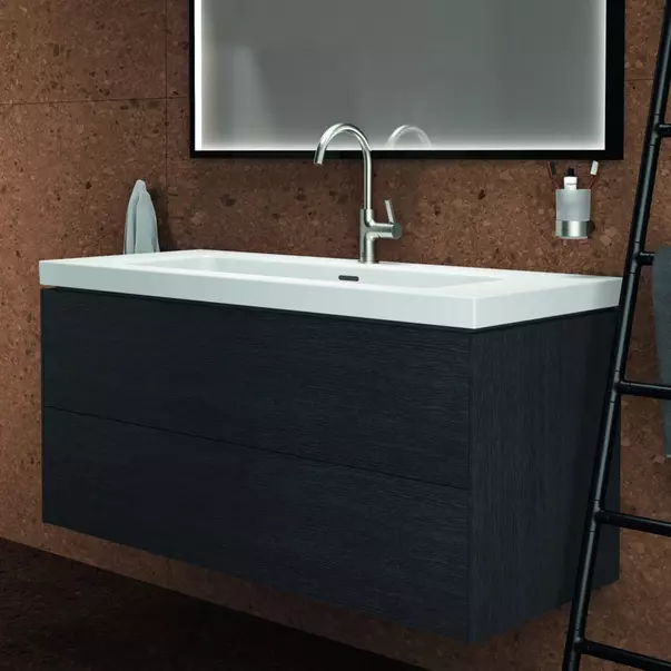 Dulap baza suspendat Ideal Standard Atelier Conca 2 sertare finisaj stejar inchis 120 cm [3]