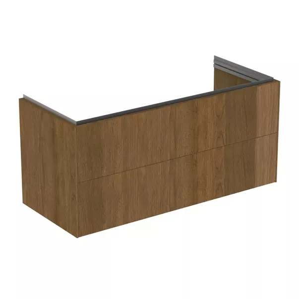 Mobilier Baie - Dulap baza suspendat Ideal Standard Atelier Conca 2 sertare finisaj nuc inchis 120 cm