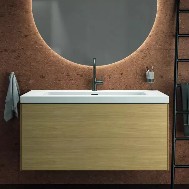 Dulap baza suspendat Ideal Standard Atelier Conca 2 sertare finisaj stejar deschis 120 cm [3]