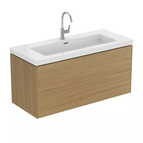 Dulap baza suspendat Ideal Standard Atelier Conca 2 sertare finisaj stejar deschis 120 cm [7]