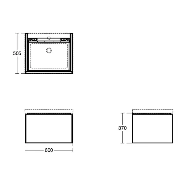 Dulap baza suspendat Ideal Standard Atelier Conca 1 sertar antracit mat 60 cm [10]