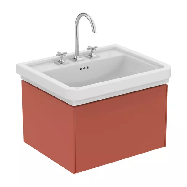 Dulap baza suspendat Ideal Standard Atelier Conca 1 sertar rosu - oranj 60 cm [6]