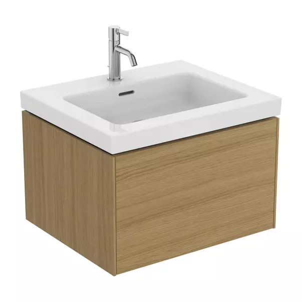 Dulap baza suspendat Ideal Standard Atelier Conca 1 sertar finisaj stejar deschis 60 cm [7]