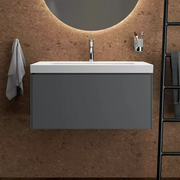 Dulap baza suspendat Ideal Standard Atelier Conca 1 sertar antracit mat 80 cm [3]