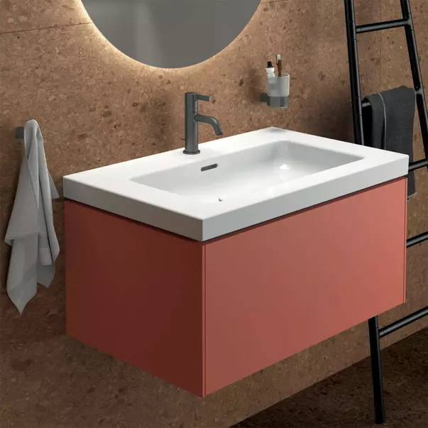 Dulap baza suspendat Ideal Standard Atelier Conca 1 sertar rosu - oranj 80 cm [2]