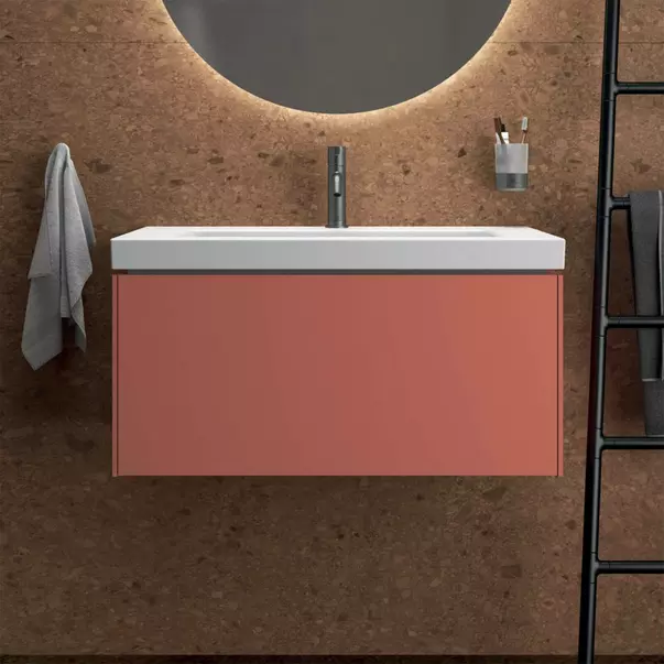 Dulap baza suspendat Ideal Standard Atelier Conca 1 sertar rosu - oranj 80 cm [3]