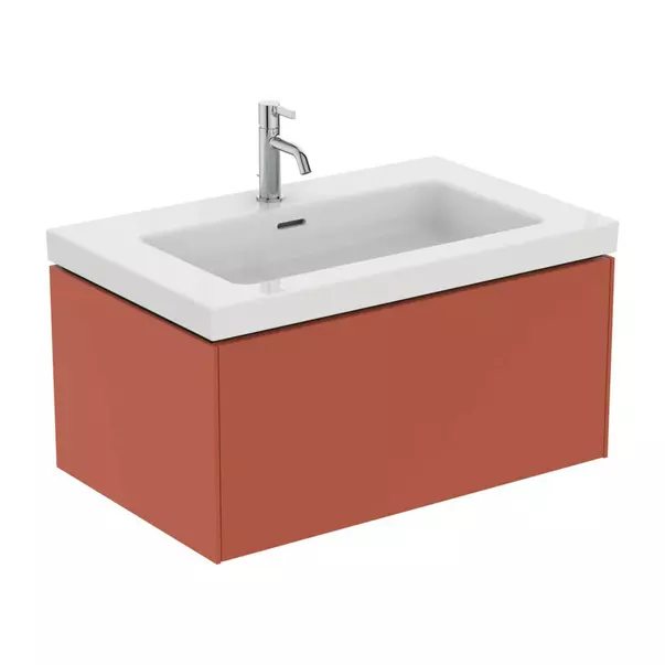 Dulap baza suspendat Ideal Standard Atelier Conca 1 sertar rosu - oranj 80 cm [7]