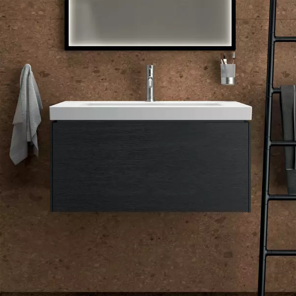 Dulap baza suspendat Ideal Standard Atelier Conca 1 sertar finisaj stejar inchis 80 cm [3]
