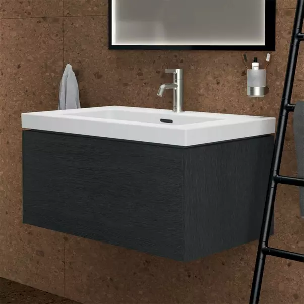 Dulap baza suspendat Ideal Standard Atelier Conca 1 sertar finisaj stejar inchis 80 cm [4]