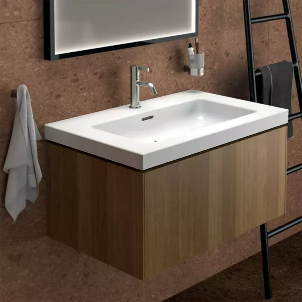 Dulap baza suspendat Ideal Standard Atelier Conca 1 sertar finisaj nuc inchis 80 cm [2]