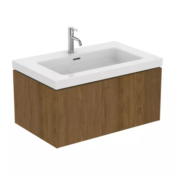 Dulap baza suspendat Ideal Standard Atelier Conca 1 sertar finisaj nuc inchis 80 cm [7]