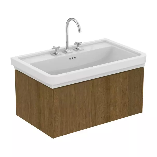Dulap baza suspendat Ideal Standard Atelier Conca 1 sertar finisaj nuc inchis 80 cm [9]