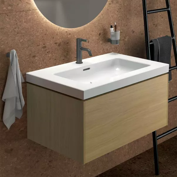 Dulap baza suspendat Ideal Standard Atelier Conca 1 sertar finisaj stejar deschis 80 cm [2]
