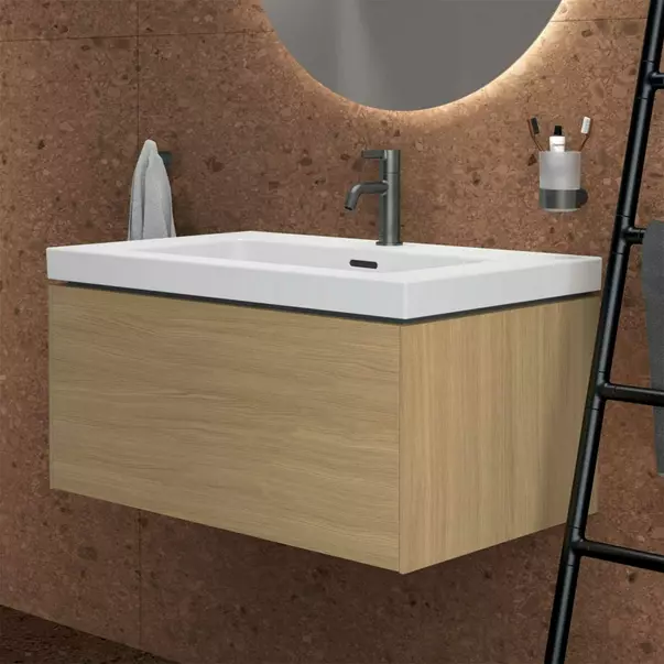 Dulap baza suspendat Ideal Standard Atelier Conca 1 sertar finisaj stejar deschis 80 cm [4]