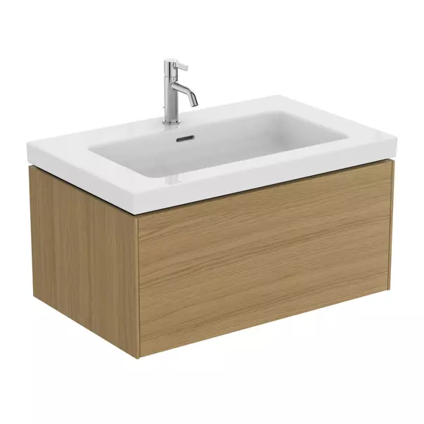 Dulap baza suspendat Ideal Standard Atelier Conca 1 sertar finisaj stejar deschis 80 cm [7]