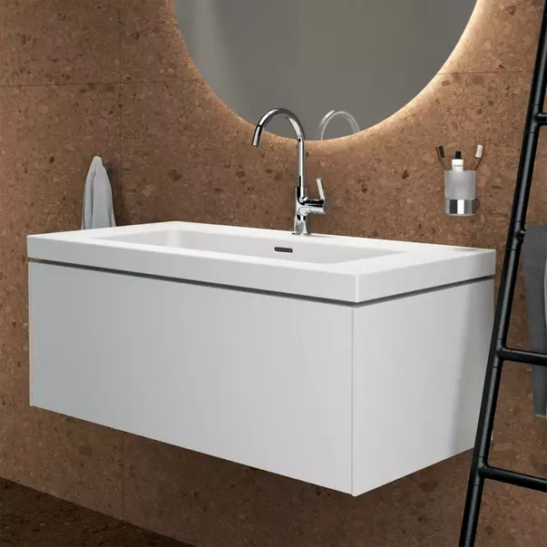 Dulap baza suspendat Ideal Standard Atelier Conca 1 sertar alb mat 100 cm [4]
