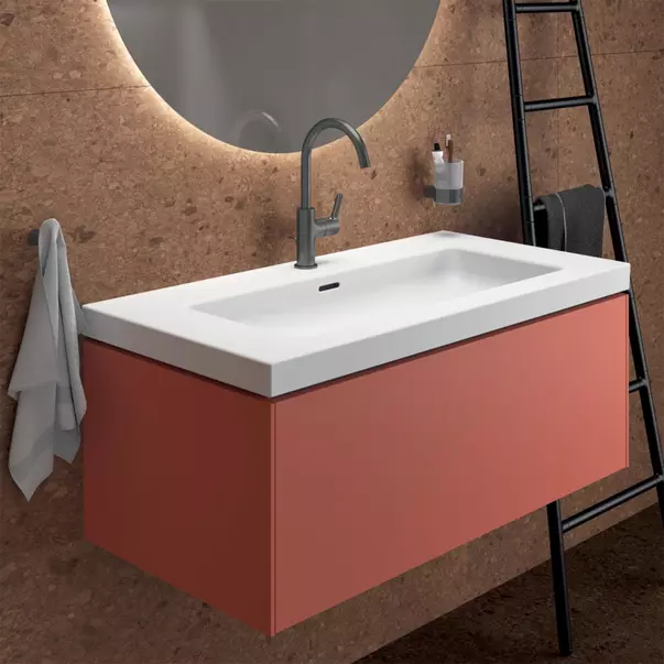 Mobilier Baie - Dulap baza suspendat Ideal Standard Atelier Conca 1 sertar rosu - oranj 100 cm