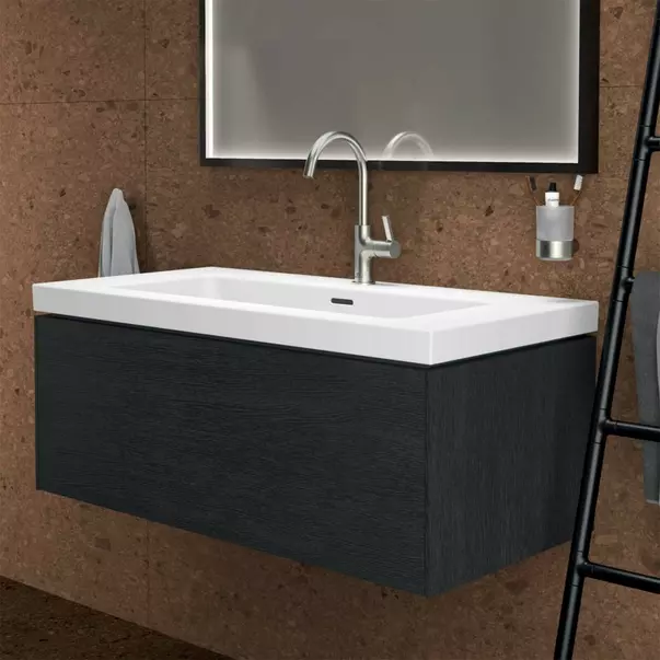 Dulap baza suspendat Ideal Standard Atelier Conca 1 sertar finisaj stejar inchis 100 cm [4]