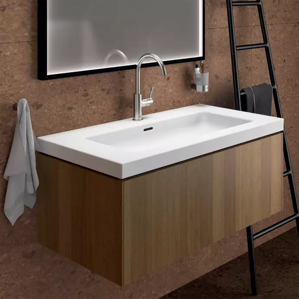 Dulap baza suspendat Ideal Standard Atelier Conca 1 sertar finisaj nuc inchis 100 cm [2]