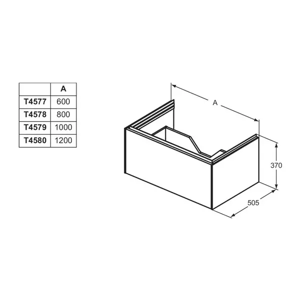 Dulap baza suspendat Ideal Standard Atelier Conca 1 sertar finisaj nuc inchis 100 cm [9]