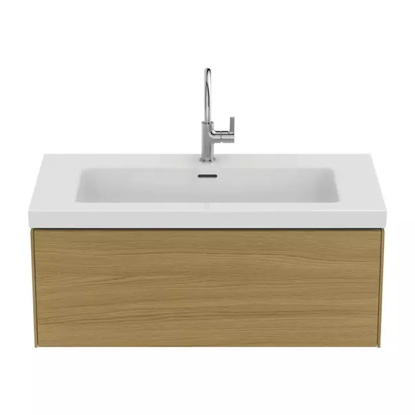 Dulap baza suspendat Ideal Standard Atelier Conca 1 sertar finisaj stejar deschis 100 cm [8]