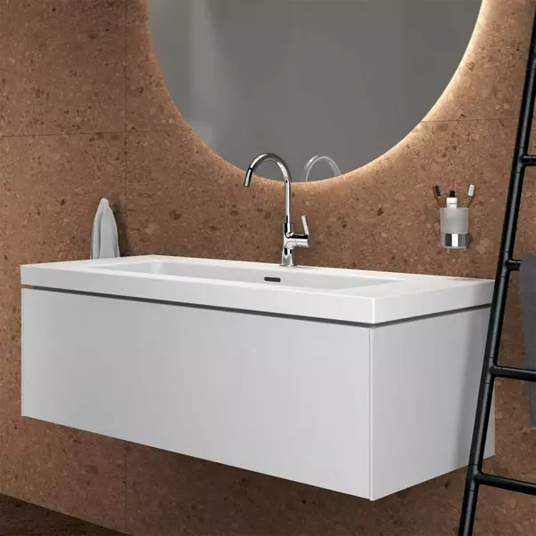 Dulap baza suspendat Ideal Standard Atelier Conca 1 sertar alb mat 120 cm [4]