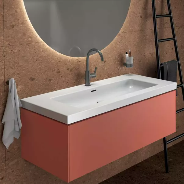 Dulap baza suspendat Ideal Standard Atelier Conca 1 sertar rosu - oranj 120 cm [2]