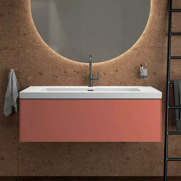Dulap baza suspendat Ideal Standard Atelier Conca 1 sertar rosu - oranj 120 cm [3]