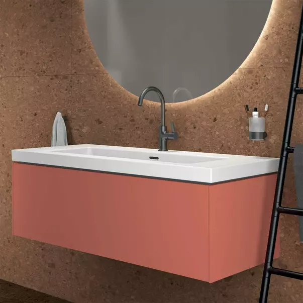 Dulap baza suspendat Ideal Standard Atelier Conca 1 sertar rosu - oranj 120 cm [4]