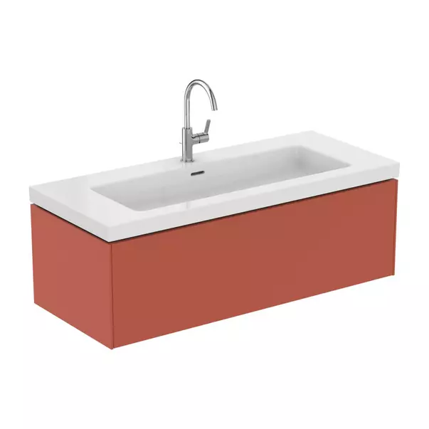 Dulap baza suspendat Ideal Standard Atelier Conca 1 sertar rosu - oranj 120 cm [7]