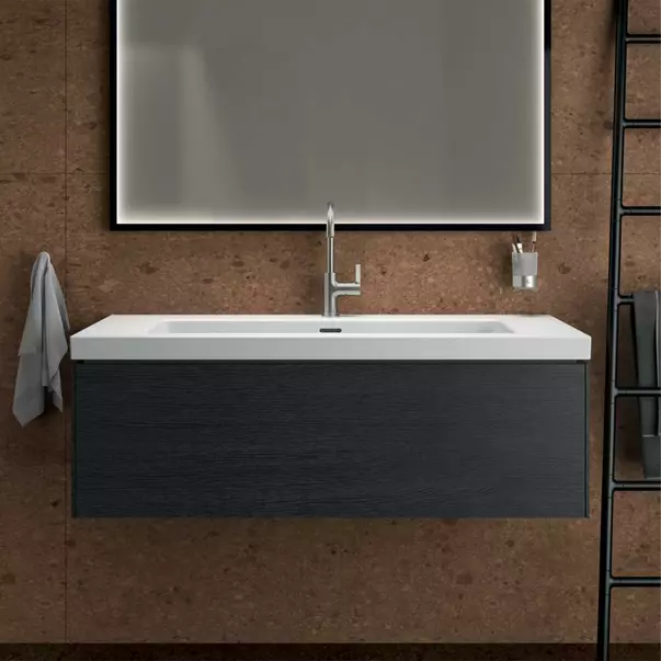 Dulap baza suspendat Ideal Standard Atelier Conca 1 sertar finisaj stejar inchis 120 cm [3]