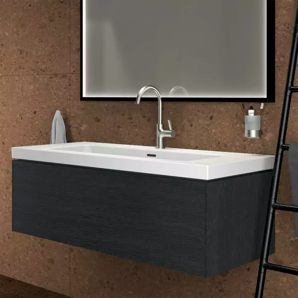 Dulap baza suspendat Ideal Standard Atelier Conca 1 sertar finisaj stejar inchis 120 cm [4]