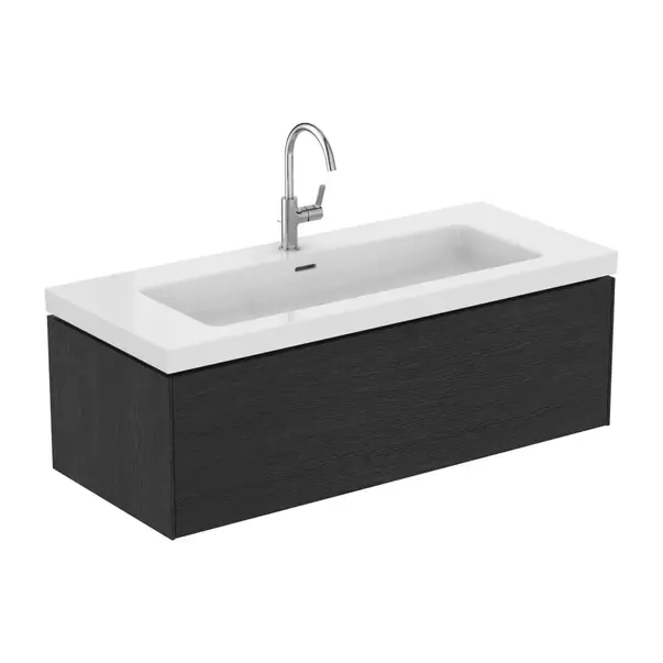 Dulap baza suspendat Ideal Standard Atelier Conca 1 sertar finisaj stejar inchis 120 cm [7]