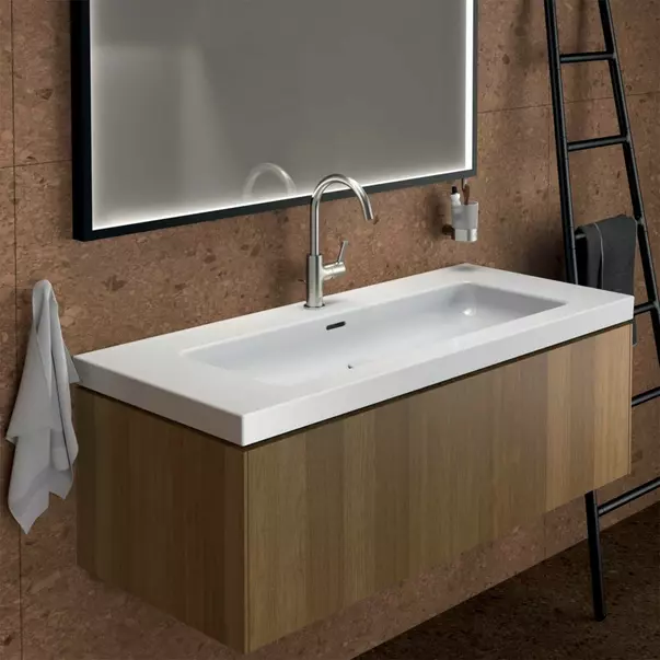 Dulap baza suspendat Ideal Standard Atelier Conca 1 sertar finisaj nuc inchis 120 cm [2]