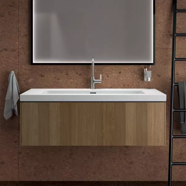 Dulap baza suspendat Ideal Standard Atelier Conca 1 sertar finisaj nuc inchis 120 cm [3]