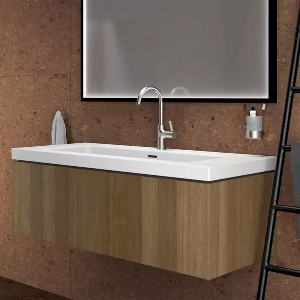Dulap baza suspendat Ideal Standard Atelier Conca 1 sertar finisaj nuc inchis 120 cm [4]