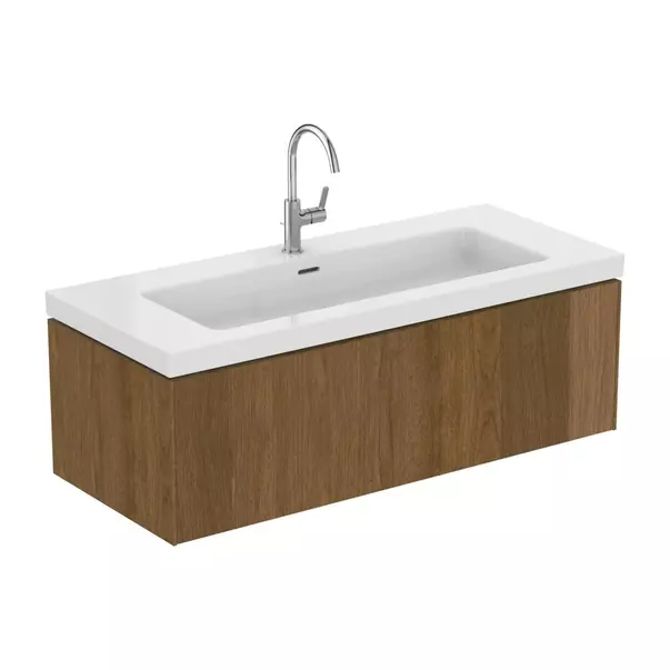 Dulap baza suspendat Ideal Standard Atelier Conca 1 sertar finisaj nuc inchis 120 cm [7]