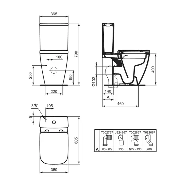 Vas WC pe pardoseala Ideal Standard i.life S Compact rimless alb lucios [11]
