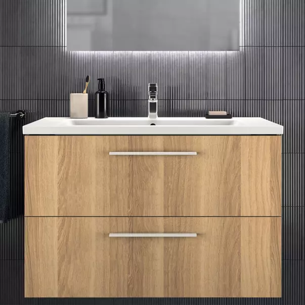 Lavoar suspendat Ideal Standard i.life B alb lucios 101 cm cu orificiu baterie si preaplin [3]
