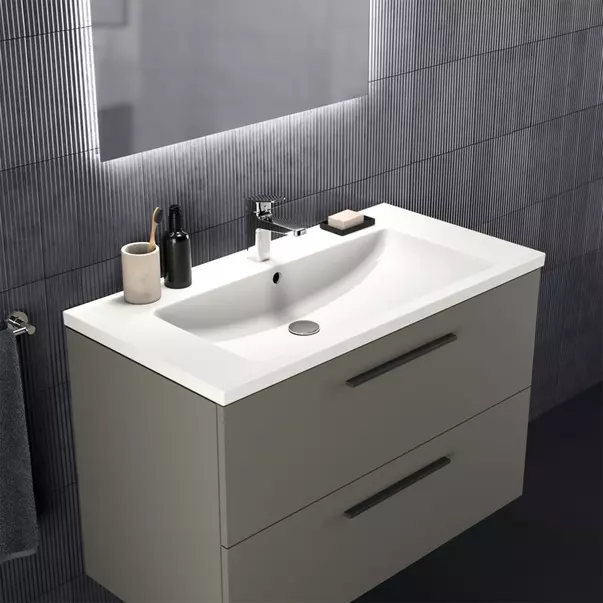 Lavoar suspendat Ideal Standard i.life B alb lucios 101 cm cu orificiu baterie si preaplin [7]