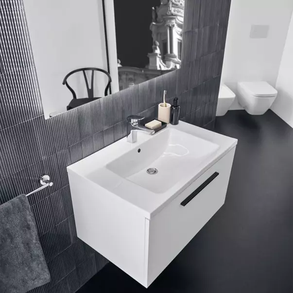 Lavoar suspendat Ideal Standard i.life B alb lucios 81 cm cu orificiu baterie si preaplin [6]