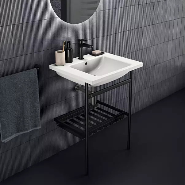 Lavoar suspendat Ideal Standard i.life B alb lucios 61 cm cu orificiu baterie si preaplin [5]