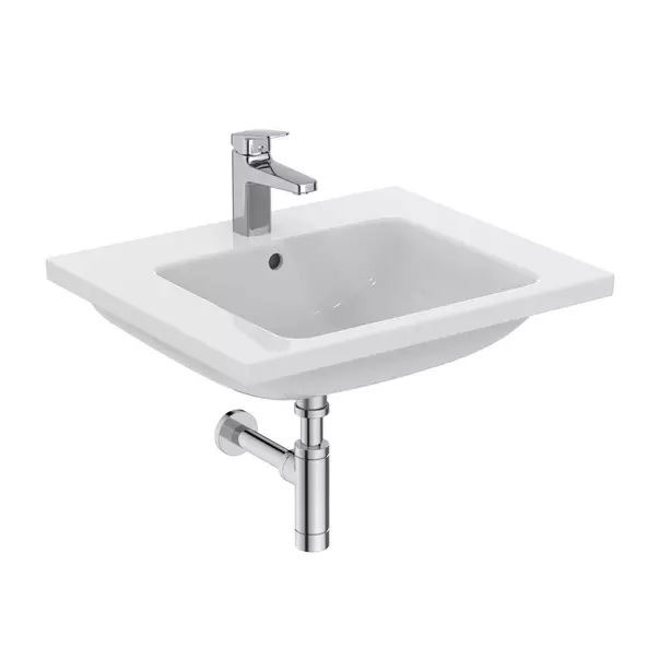 Lavoar suspendat Ideal Standard i.life B alb lucios 61 cm cu orificiu baterie si preaplin [8]