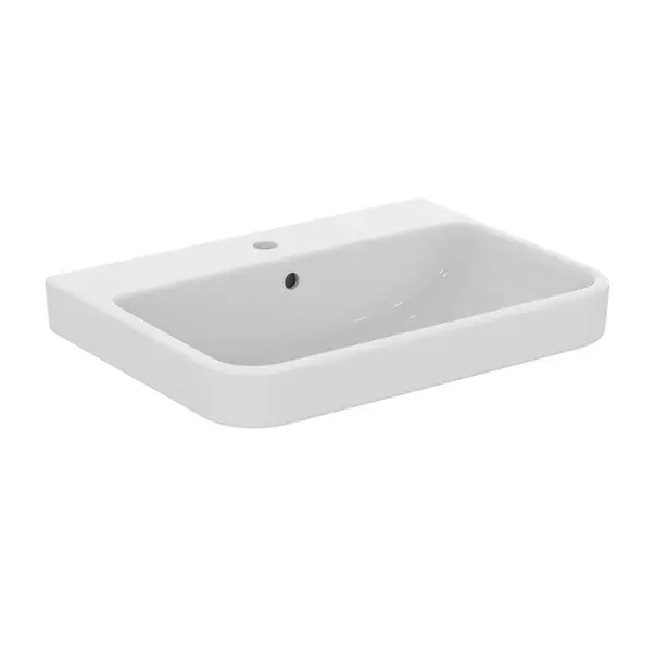 Lavoare pe perete - Lavoar suspendat Ideal Standard i.life B alb lucios SmartGuard 65 cm cu orificiu baterie si preaplin