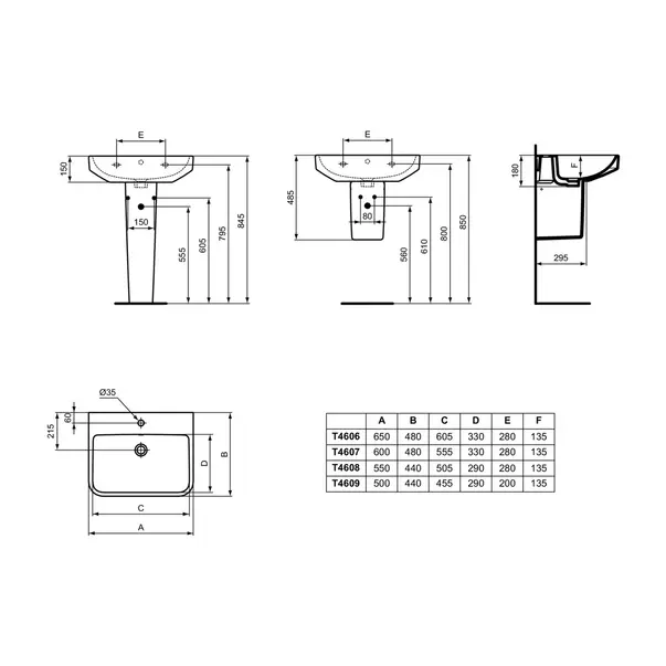Lavoar suspendat Ideal Standard i.life B alb lucios 55 cm cu orificiu baterie si preaplin [12]